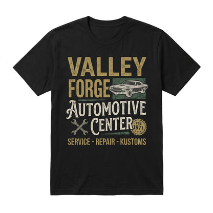 Valley Forge Automotive Graphic Novelty Sitcom Fan Apparel Vintage Comedy Merchandise Unisex TShirt