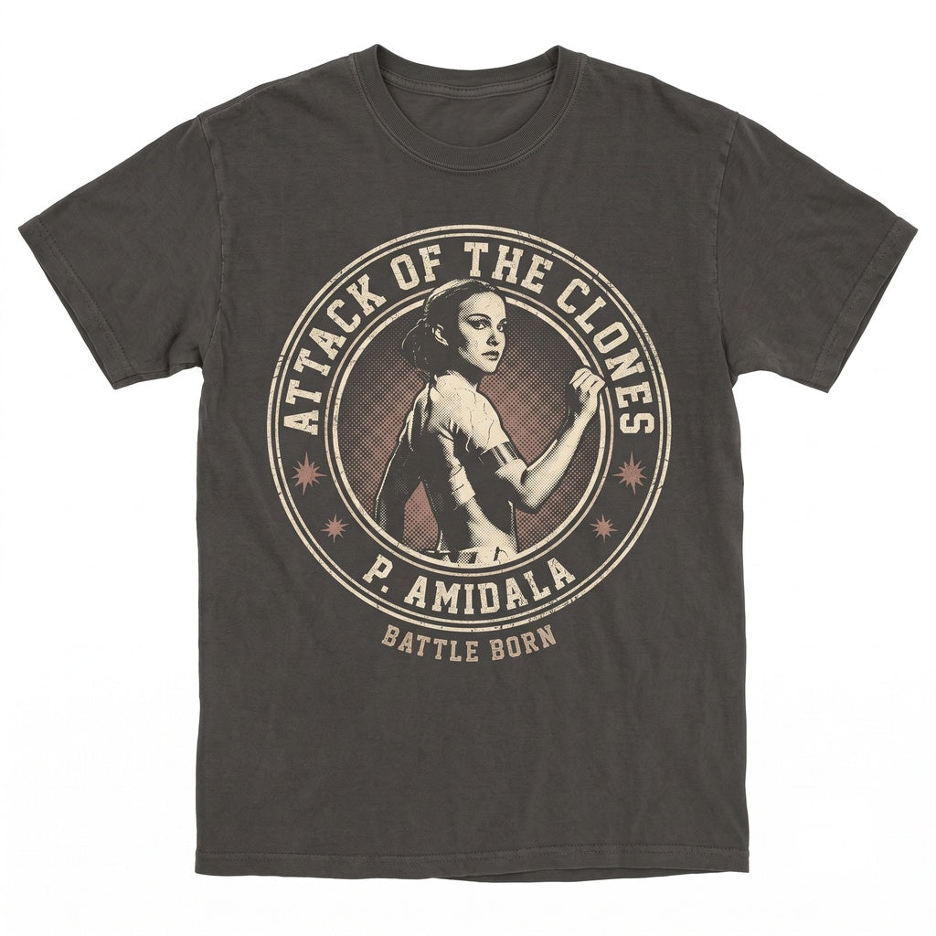 Retro Anakin Skywalker Padme Amidala Vintage Galactic Couple Graphic Top Unisex TShirt