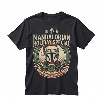 Sci-Fi Space Bounty Hunter Green Alien Comic Holiday Christmas Graphic Poster Tee Unisex TShirt