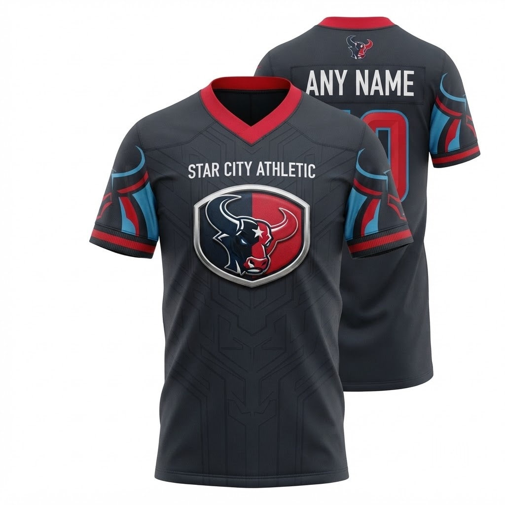Unisex Stitched Football Fan Jersey, Breathable Mesh Athletic Game Day Jersey