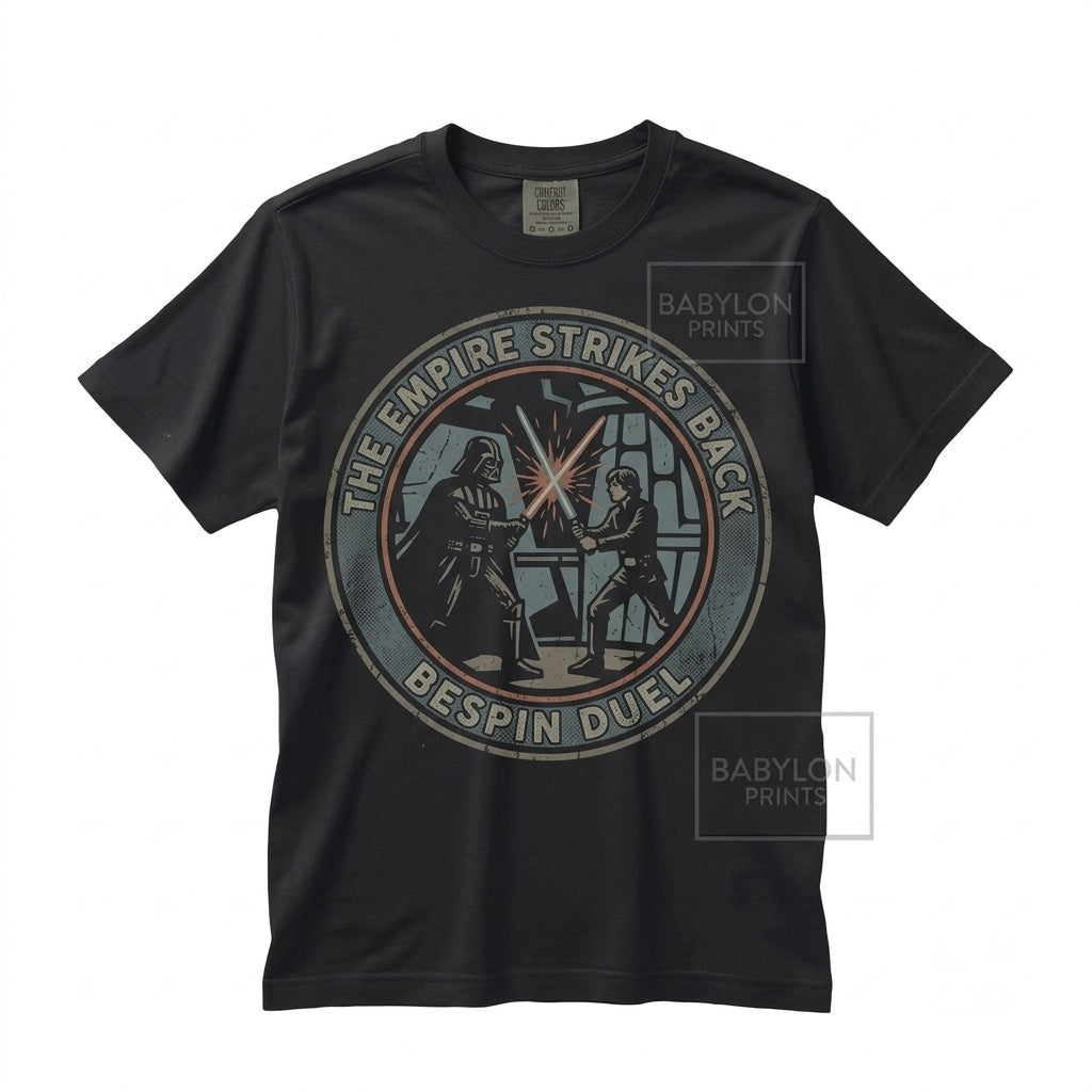 Vintage Galactic Empire Movie Poster Retro Sci-Fi Dark Lord Jedi Knight Fan Gift Graphic Unisex TShirt