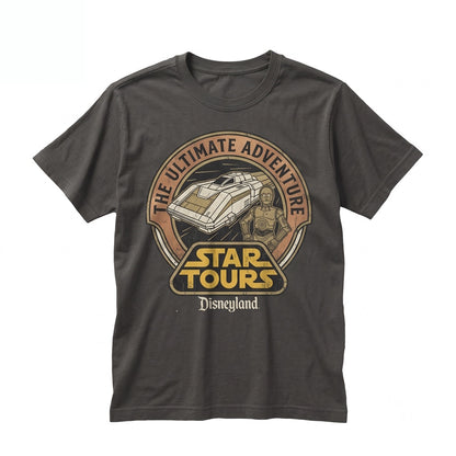 Vintage Retro Sci-Fi Motion Simulator Ride Theme Park Travel Souvenir Y2K Graphic Unisex TShirt