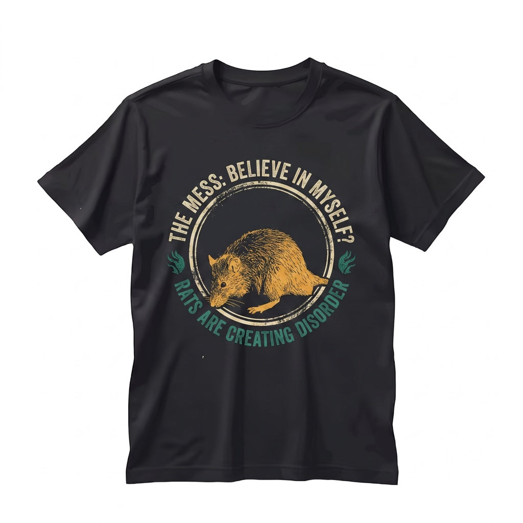Believe In Myself Funny Rat Positivity Affirmation Graphic Vintage Rodent Pet Meme Unisex TShirt
