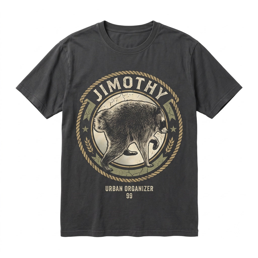 Jimothy Raccoon Vintage Funny Wildlife Graphic Seattle Trash Panda Gift Unisex TShirt