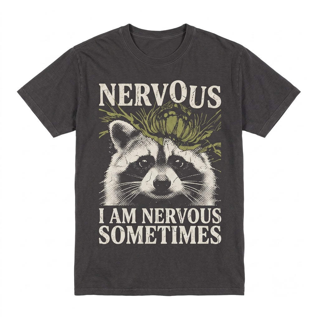 Nervous Raccoon Japanese Graphic Cotton Casual Streetwear Apparel Unisex TShirt
