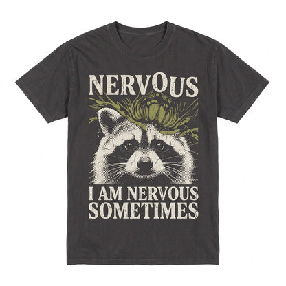 Nervous Raccoon Japanese Graphic Cotton Casual Streetwear Apparel Unisex TShirt