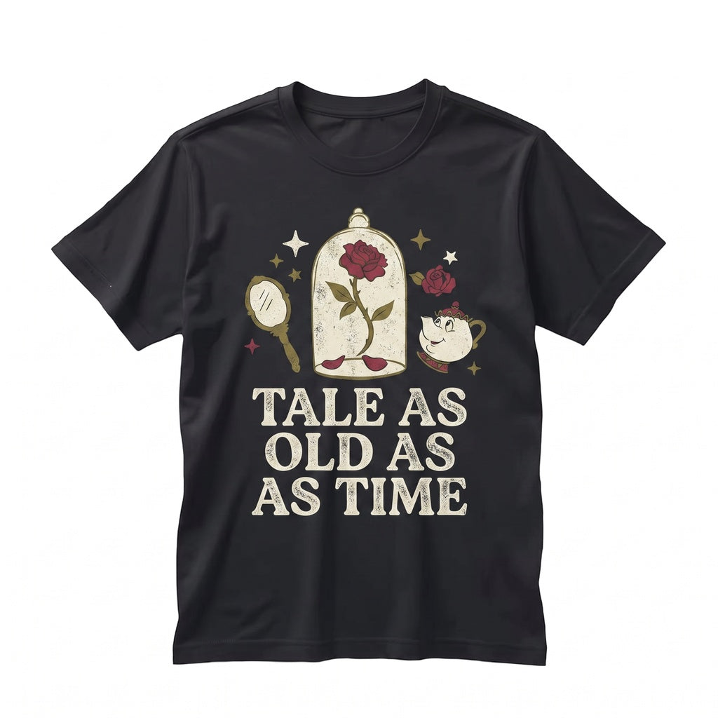 Retro Tale As Old Time French Princess Bookshop Graphic Vintage Novel Reader Fairytale Unisex TShirt