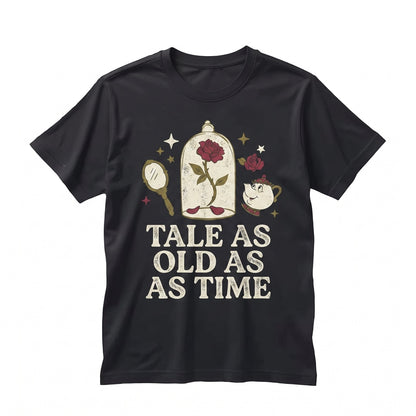 Retro Tale As Old Time French Princess Bookshop Graphic Vintage Novel Reader Fairytale Unisex TShirt