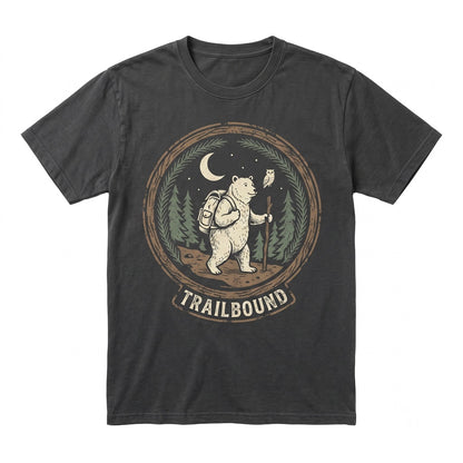 Vintage Hiking Bear Graphic Forest Adventure Rustic Outdoor Camping Gift Unisex TShirt