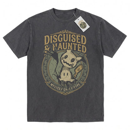 Mimikyu Vintage Acid Wash Gothic Ghost Anime Two Sided Graphic Oversized Unisex TShirt