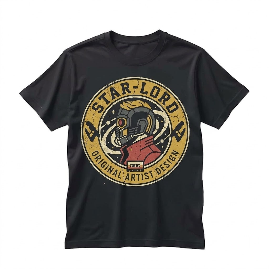 Peter Quill Galaxy Space Hero Graphic Oversized Cotton Top, Sci-Fi Matching Apparel Unisex TShirt