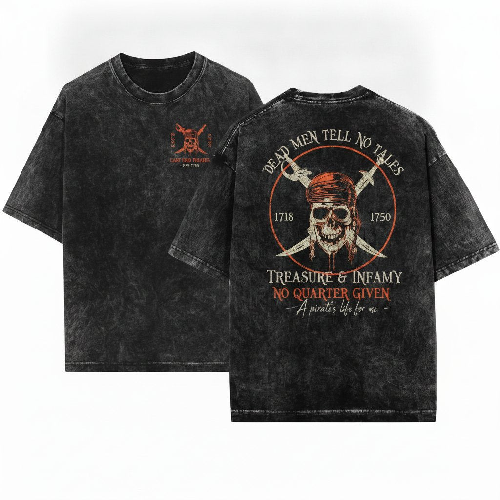Pirates Of The Caribbean Dead Men Tell No Tales Vintage Retro 90s Movie Graphic Unisex Wash T-Shirt