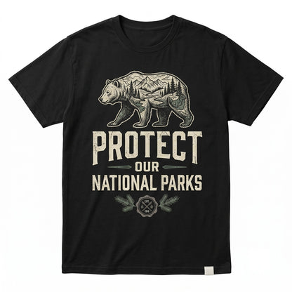 National Parks Bear Vintage Wildlife Conservation Retro Mountain Forest Nature Aesthetic Gift Unisex TShirt