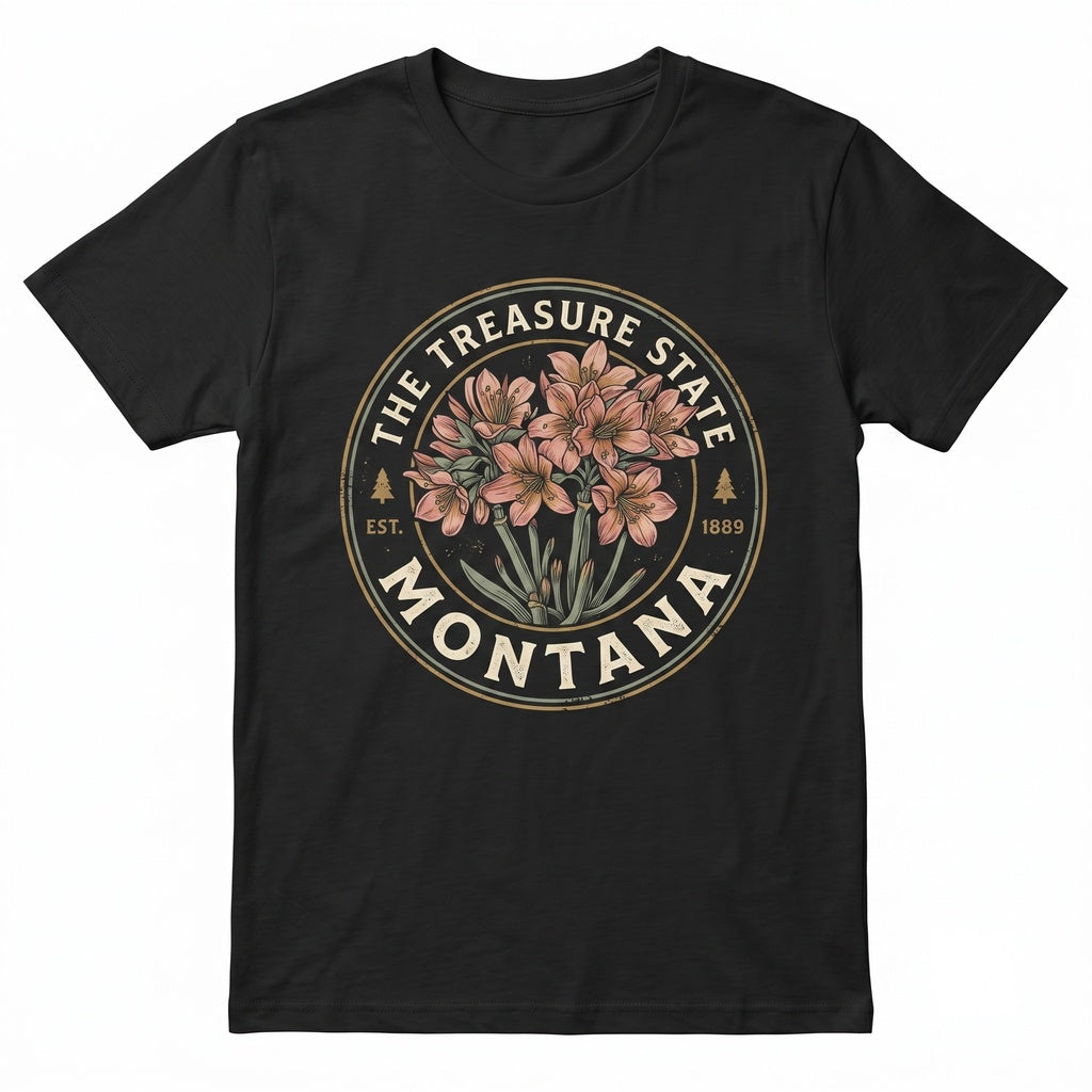 Montana State Flower Botanical Gardening Travel Gift for Mother Girlfriend Unisex TShirt