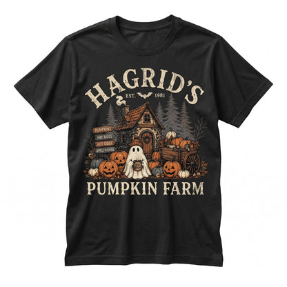 Retro Fall Autumn Ghost Pumpkin Patch Farm House Crewneck Sweatshirt Unisex TShirt