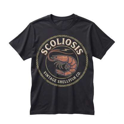 Scoliosis Shrimp Funny Spine Awareness Ocean Life Novelty Apparel Unisex TShirt