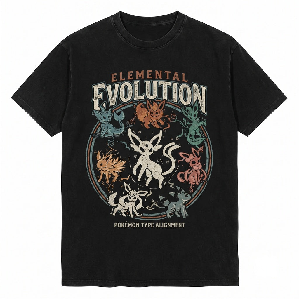 Eevee Evolutions Sleeveless Tank Top Anime Gamer Graphic Vintage Wash Apparel Unisex TShirt