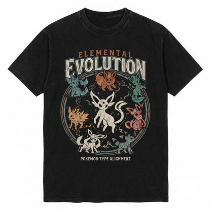 Eevee Evolutions Sleeveless Tank Top Anime Gamer Graphic Vintage Wash Apparel Unisex TShirt