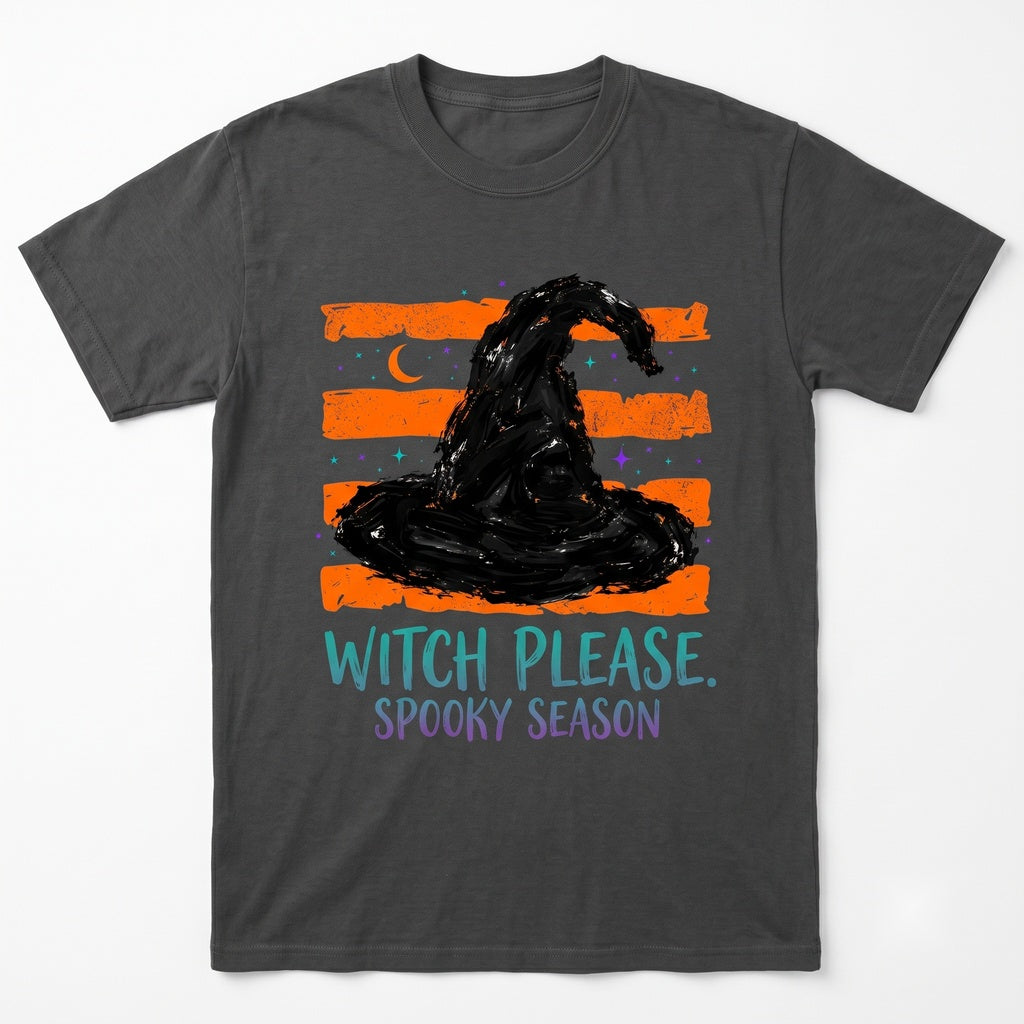 Vintage Distressed Orange Stripes Halloween Spooky Retro Witch Hat Gift Unisex TShirt