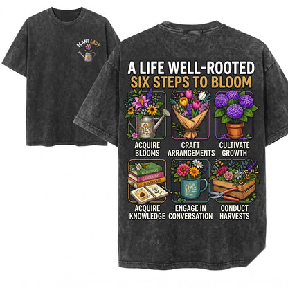 Flower Lover Gardening Floral Design Plant Mom Unisex Wash T-Shirt