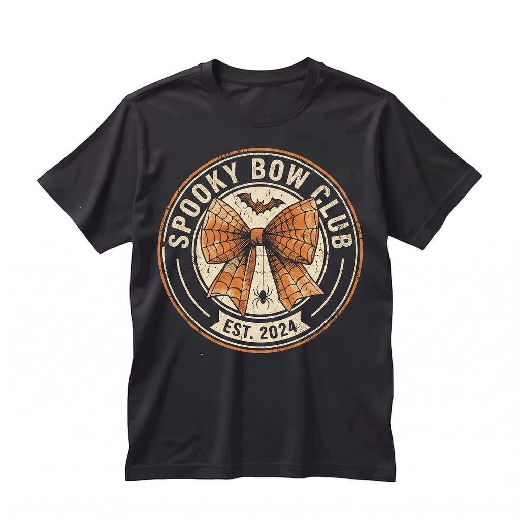 Coquette Halloween Bat Bows Spooky Autumn Fall Ribbons Girly Thanksgiving Unisex TShirt