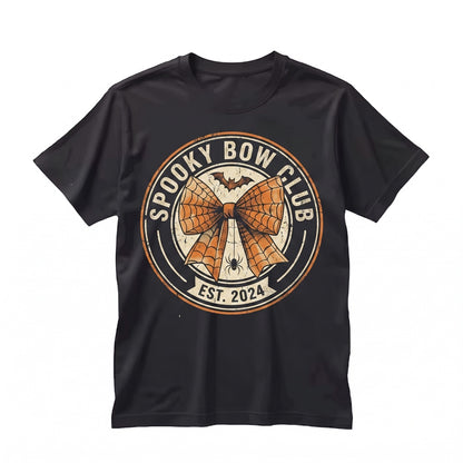 Coquette Halloween Bat Bows Spooky Autumn Fall Ribbons Girly Thanksgiving Unisex TShirt