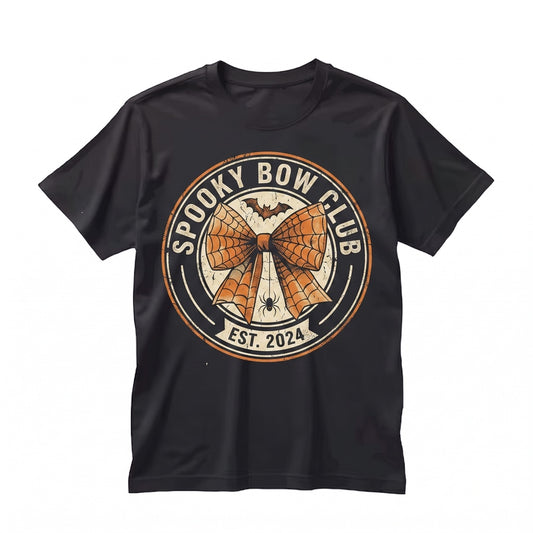 Coquette Halloween Bat Bows Spooky Autumn Fall Ribbons Girly Thanksgiving Unisex TShirt