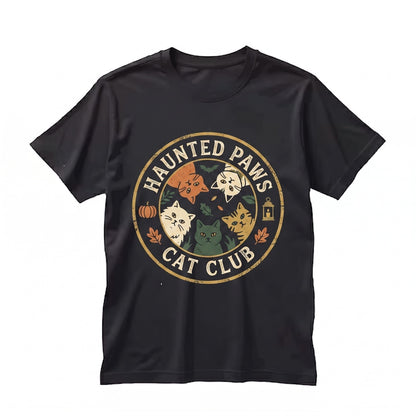 Halloween Spooky Cat Pumpkin Autumn Party Cute Graphic Apparel Gifts Unisex TShirt
