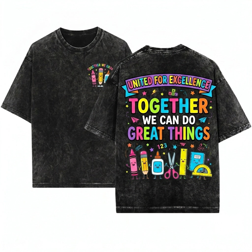 Inspirational Teamwork Classroom Graphic Teacher School Community Learning Gift Unisex Wash T-Shirt