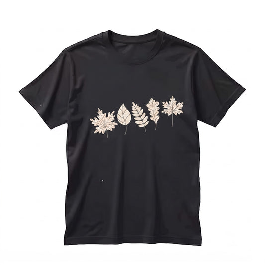 Autumn Foliage Oversized Thanksgiving Harvest Graphic Crewneck Unisex TShirt