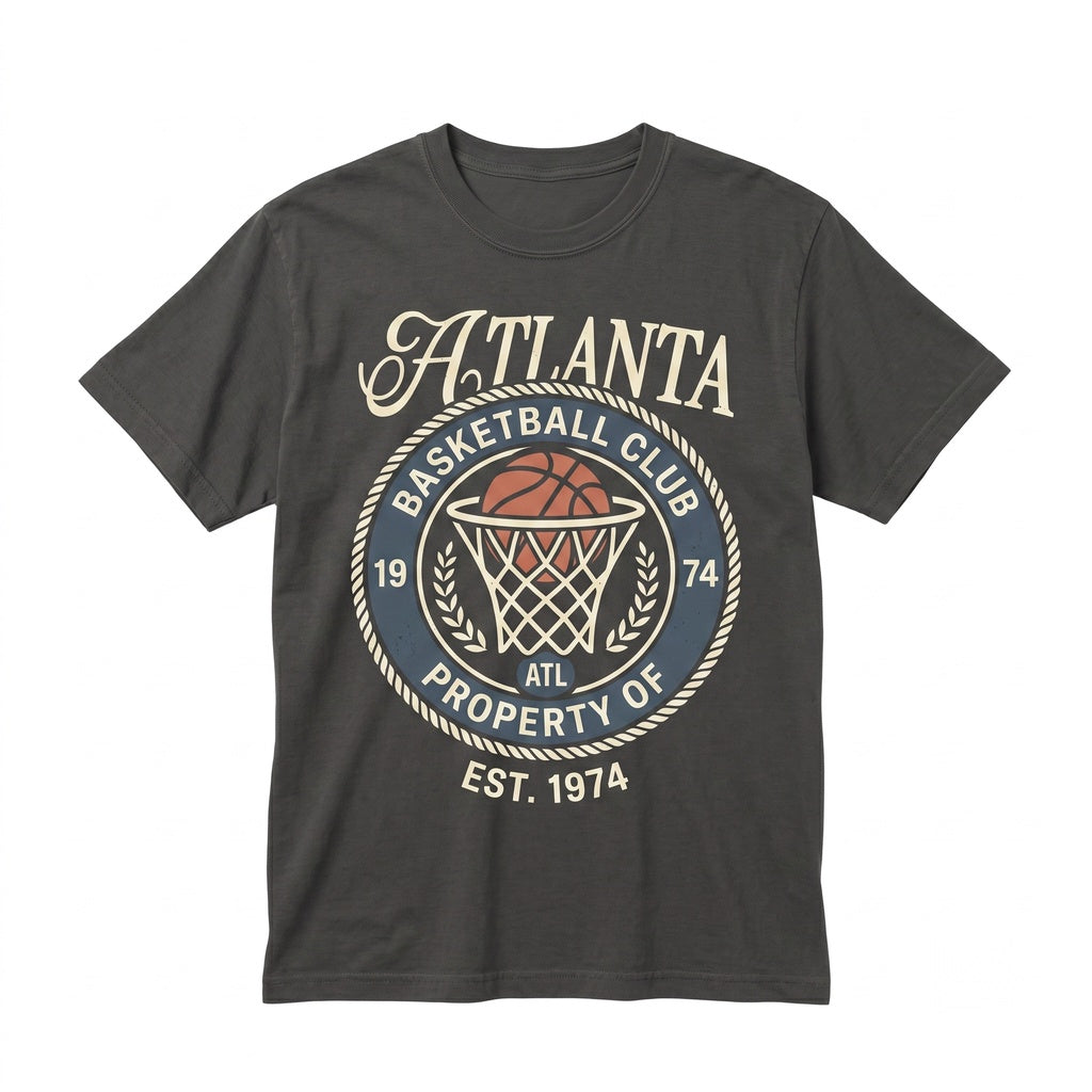 Atlanta Basketball Graphic Retro ATL Streetwear Game Day Vintage Sports Apparel Unisex TShirt