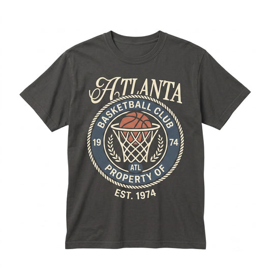Atlanta Basketball Graphic Retro ATL Streetwear Game Day Vintage Sports Apparel Unisex TShirt