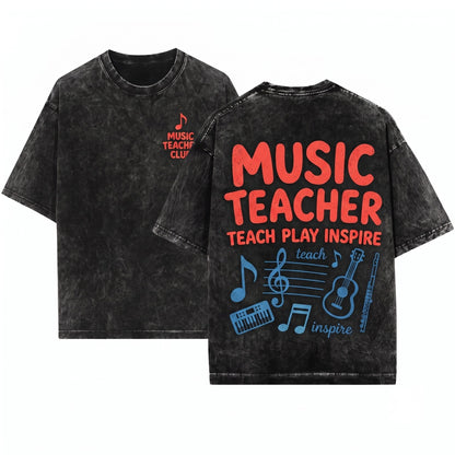Music Teacher Club Choir Band Orchestra Classroom Educator School Pride Gift Unisex Wash T-Shirt