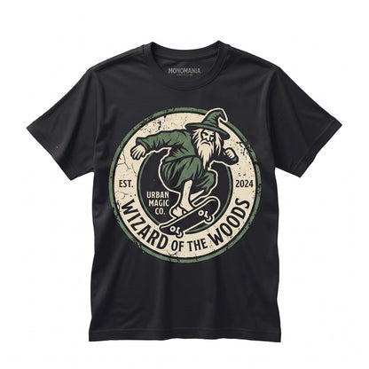Vintage Fantasy Wizard Skateboarding Graphic Cotton Short Sleeve Apparel Unisex TShirt