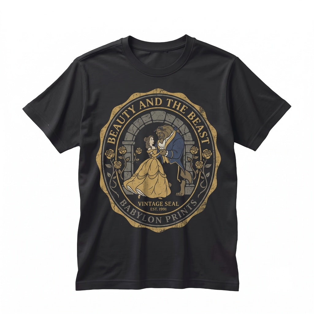 Vintage Princess Belle Beauty and Beast Tale as Old Time Fairy Tale Theme Park Vacation Apparel Unisex TShirt