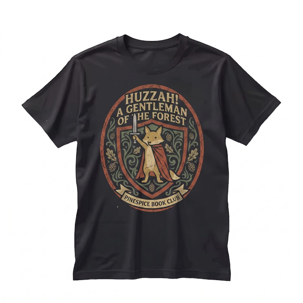 Huzzah Fox Embroidered Medieval Renaissance Faire Tabletop Roleplaying Nerd Gift Unisex TShirt