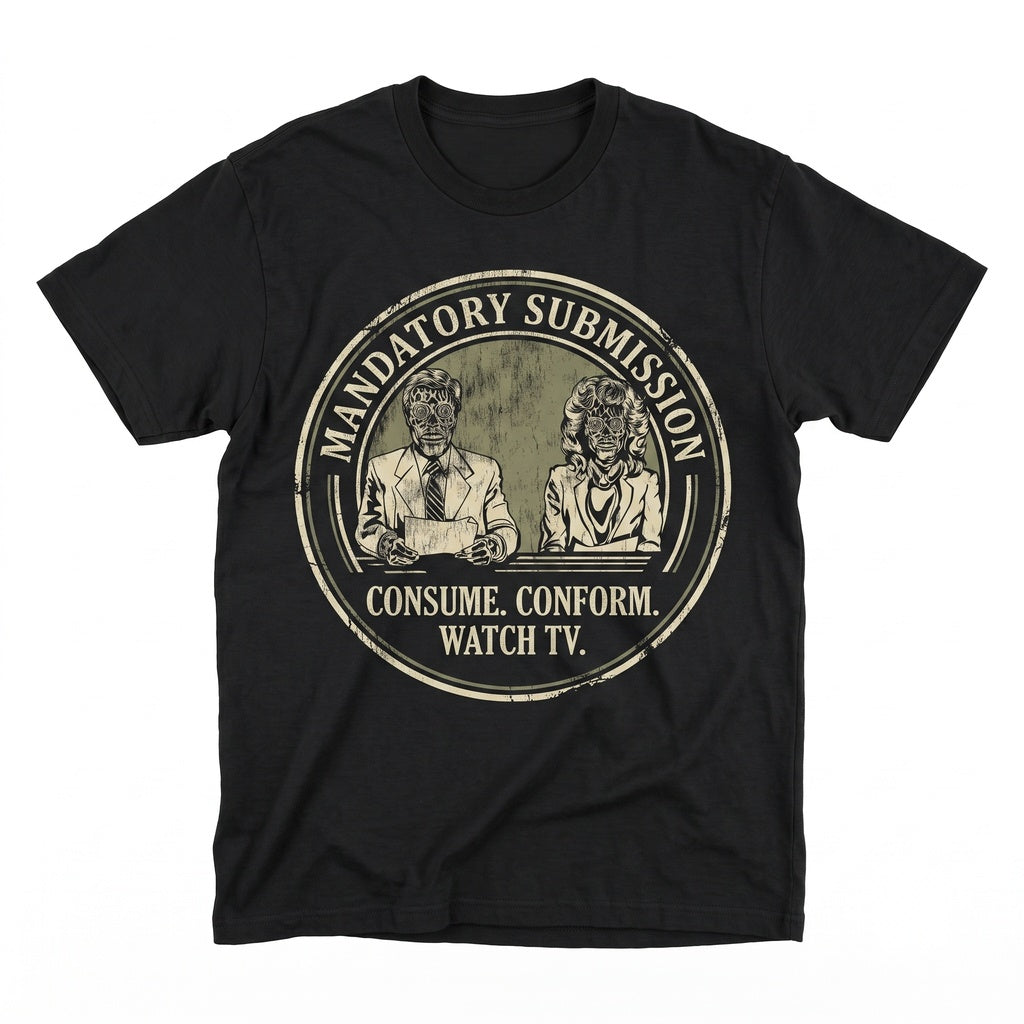 Watch TV Obey Anti Establishment 1980s Sci-Fi Horror Action Aliens Faded Heavyweight Unisex TShirt