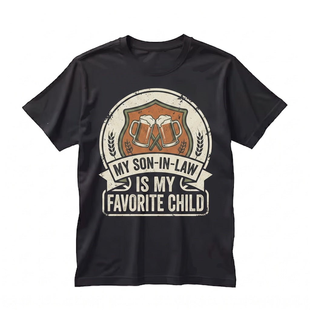 Funny Son-In-Law Favorite Child Gift Hilarious Family Humor Cozy Graphic Unisex TShirt