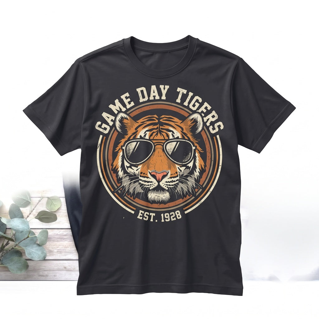 Retro Tigers Mascot Game Day Football Mom Top Unisex TShirt
