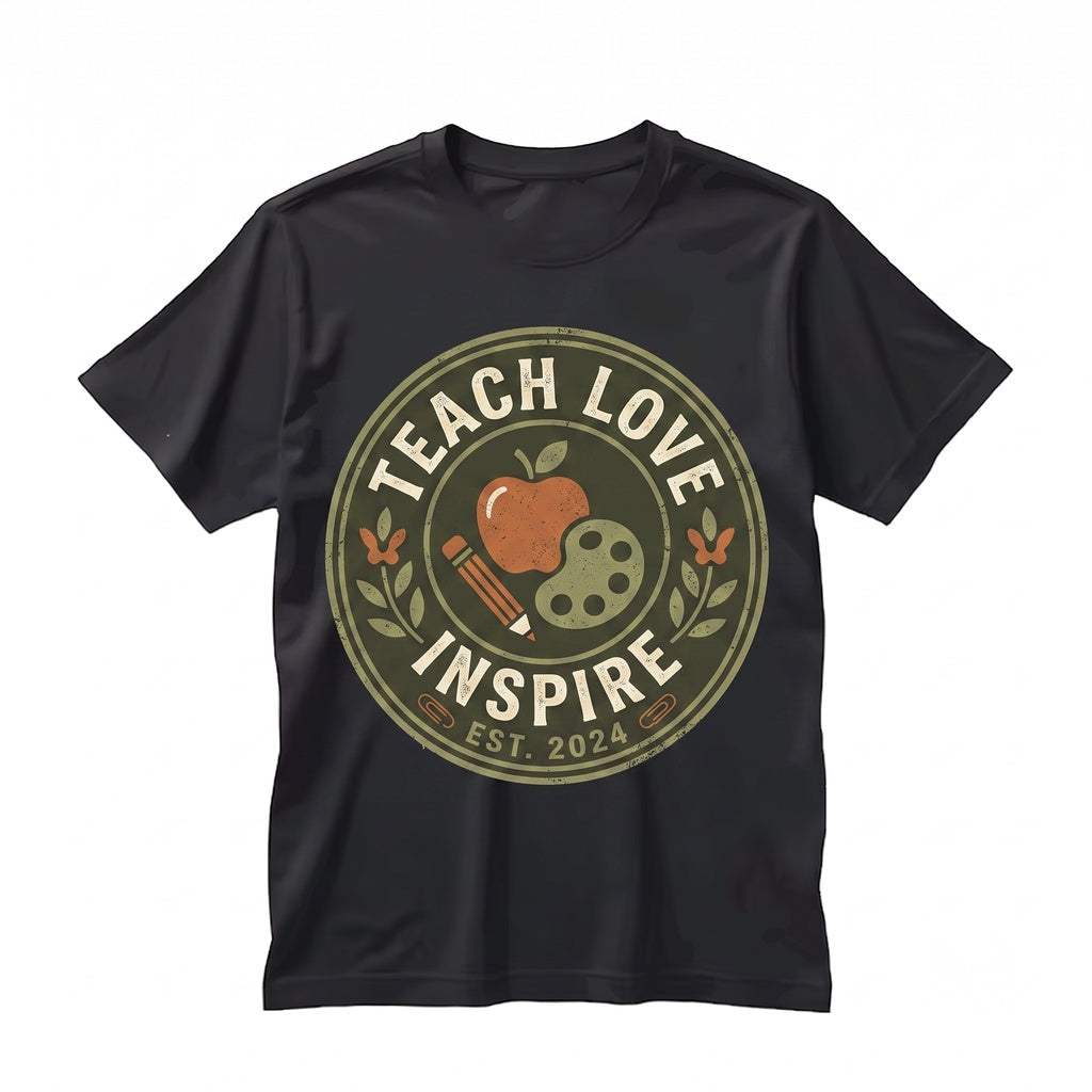 Teach Love Inspire Floral Teacher Life Positive Vibes Cute Educator Appreciation Gift Unisex TShirt