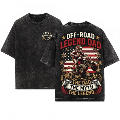 Best ATV Dad Ever American Flag 4 Wheeler Off Road Quad Father Gift Unisex Wash T-Shirt
