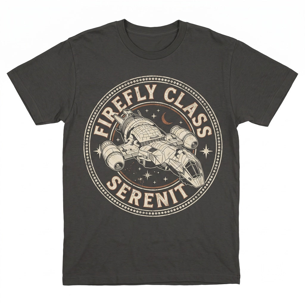 Vintage Serenity Spaceship Sci-Fi Space Western Graphic Apparel Unisex TShirt