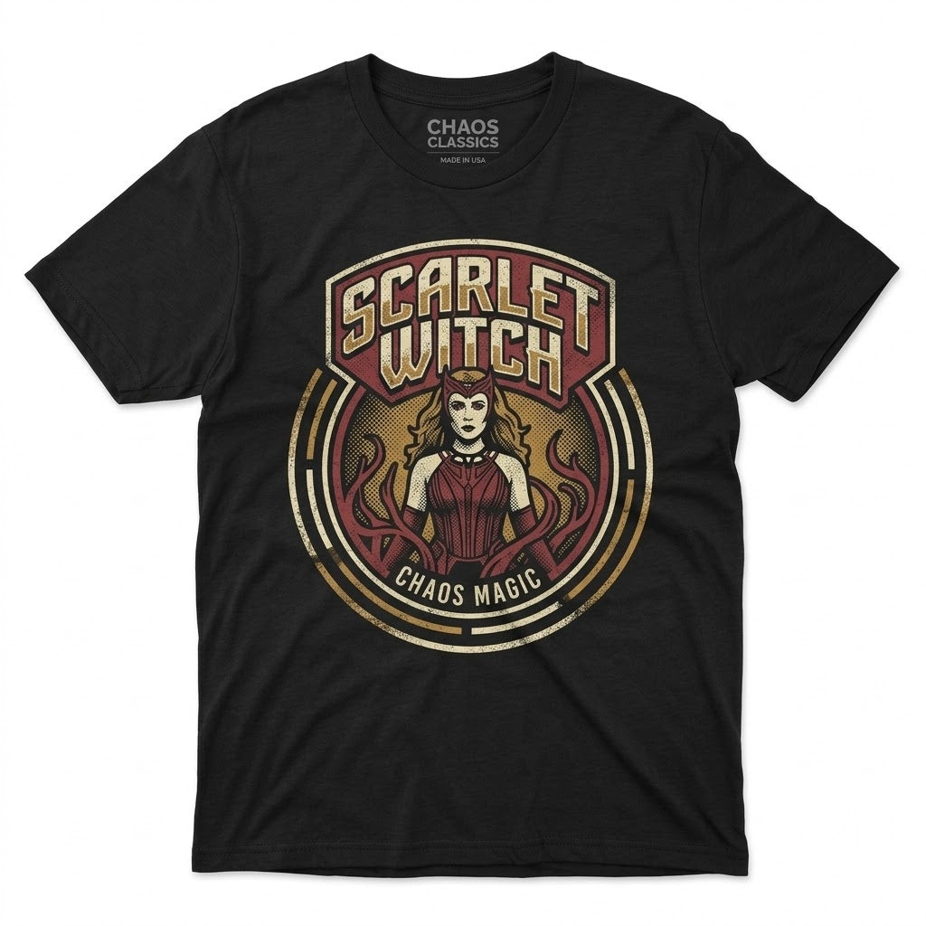 Vintage Scarlet Witch Wanda Maximoff Retro Comic Chaos Magic Fan Gift Unisex TShirt