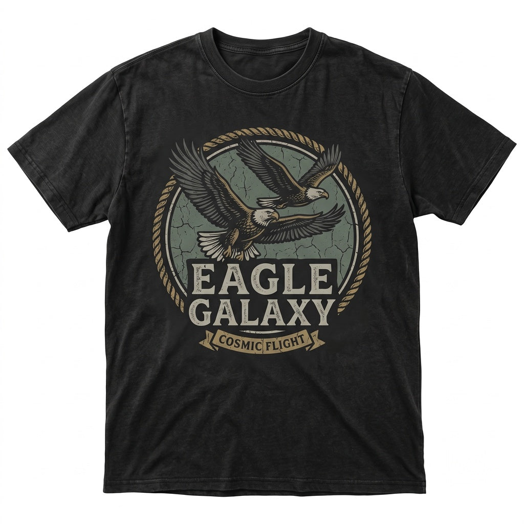 Vintage 90s Bald Eagle Galaxy Wild Nature Planets Graphic Wildlife Aesthetic Gift for Men Women Unisex TShirt