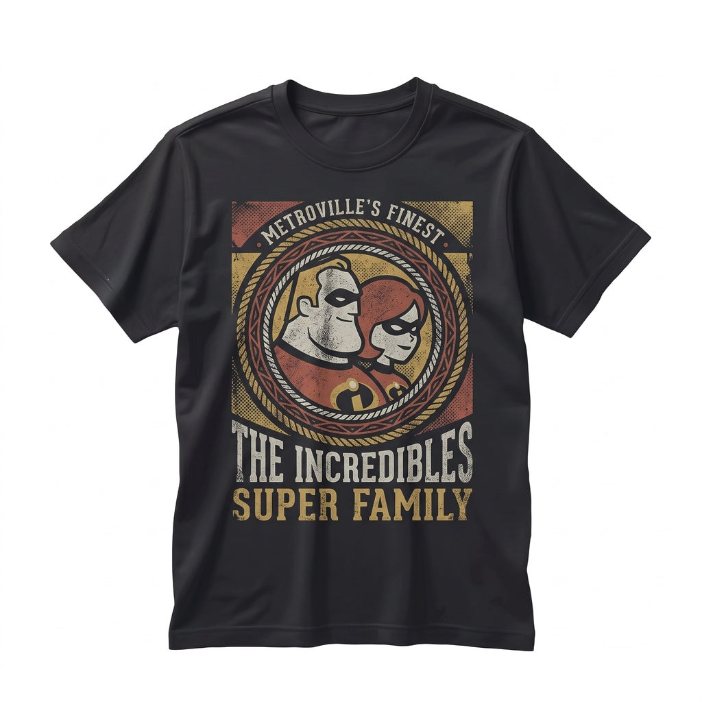 Vintage 2004 Superhero Family Matching Group Costumes Retro Movie Graphic Apparel, Unisex TShirt