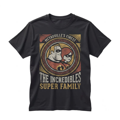 Vintage 2004 Superhero Family Matching Group Costumes Retro Movie Graphic Apparel, Unisex TShirt