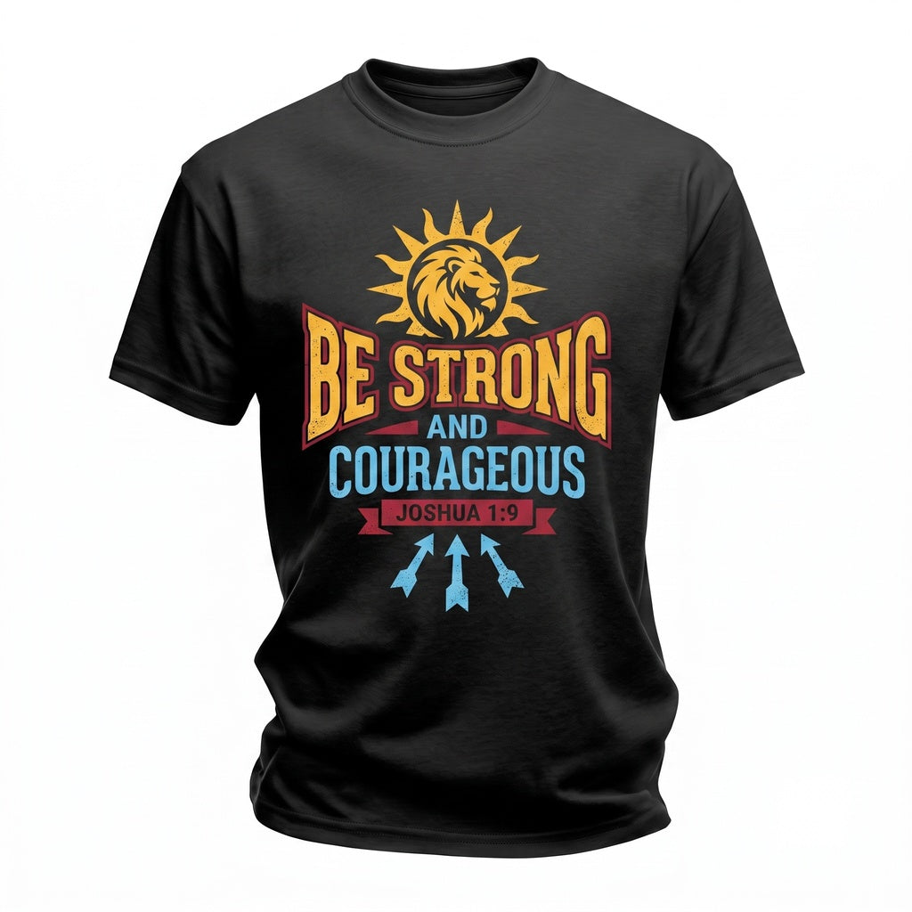 Be Strong Courageous Joshua 19 Christian Minimalist Bible Verse Unisex TShirt