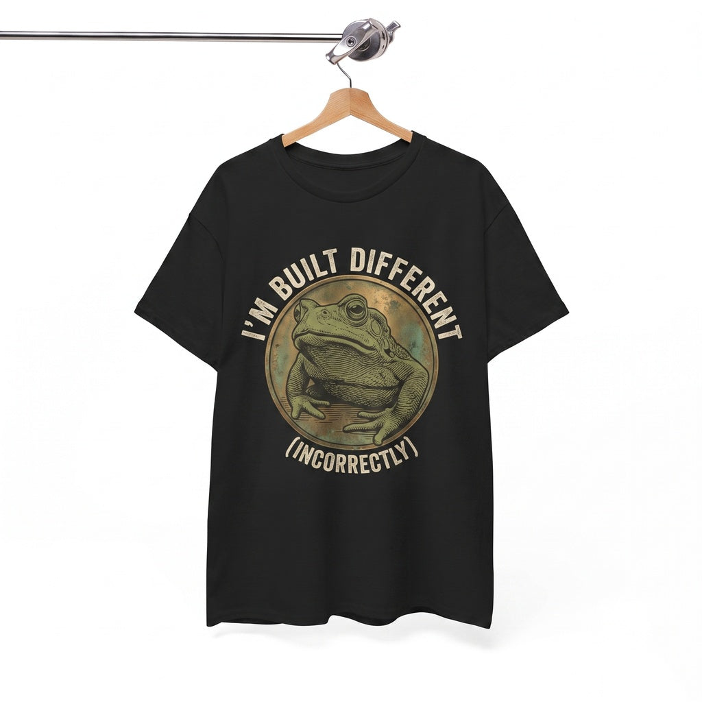 Built Different Incorrectly Frog Graphic Funny Meme Toad Sarcastic Humor Unisex TShirt