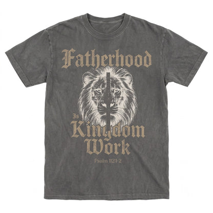 Christian Fatherhood Kingdom Work Lion Dad Bible Verse Church Gift Unisex TShirt