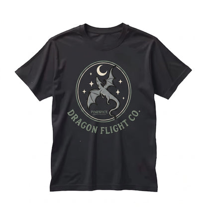 Embroidered Moon and Dragon Fantasy Bookish Celestial Witch Vibes Gothic Graphic Apparel Unisex TShirt